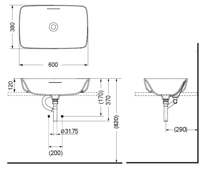 Bản vẽ bồn rửa mặt TOTO PJS 06WE#GW