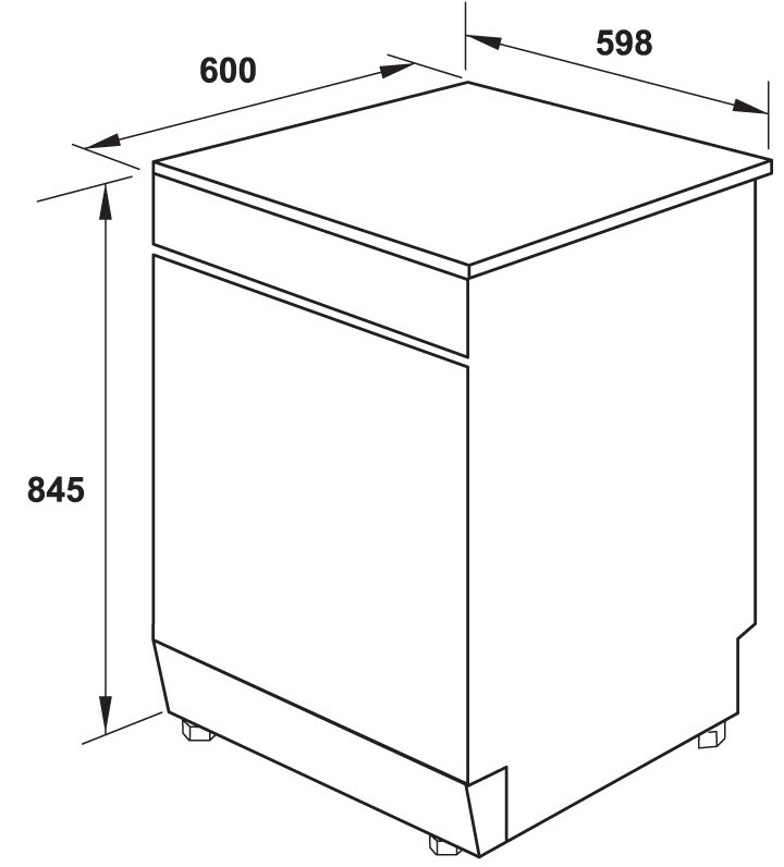 Bản vẽ máy rửa bát Hafele HDWF60G