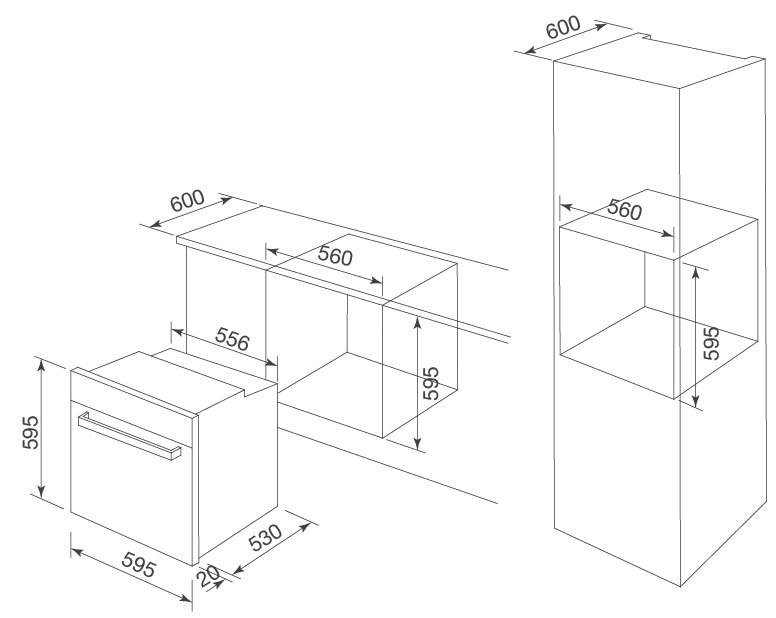 Bản vẽ kỹ thuật MOV575 AMG lò nướng âm tủ Malloca