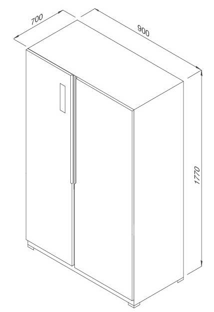 Bản vẽ kỹ thuật Tủ lạnh âm Malloca MF521SBS