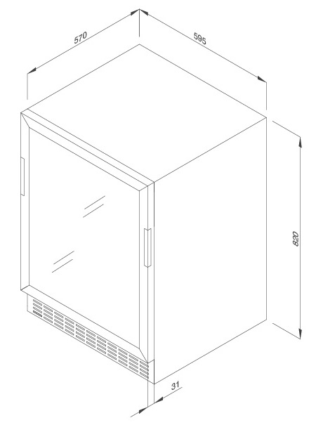 Tủ rượu Malloca MWC-46BG lắp âm tủ hoặc độc lập 127 lít - Tuấn Đức