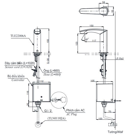 vòi sen, vòi lavabo, vòi lavabo cảm ứng, vòi lavabo giá rẻ, vòi lavabo cao cấp, vòi lavabo đẹp, vòi lavabo lâm đồng, vòi lavabo đồng nai, vòi lavabo đăk nông, vòi lavabo vũng tàu, vòi lavabo TOTO, TOTO TLE22006A