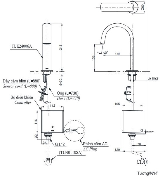 vòi sen, vòi lavabo, vòi lavabo cảm ứng, vòi lavabo giá rẻ, vòi lavabo cao cấp, vòi lavabo đẹp, vòi lavabo lâm đồng, vòi lavabo đồng nai, vòi lavabo đăk nông, vòi lavabo vũng tàu, vòi lavabo TOTO, TOTO TLE24006A