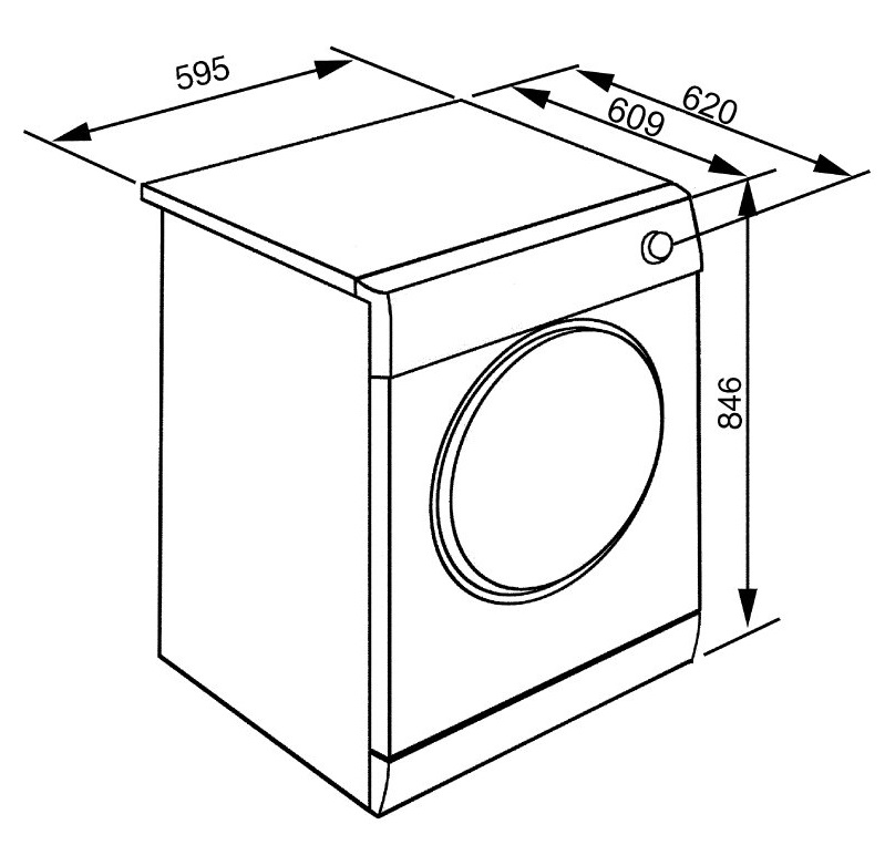 Bản vẽ máy sấy Hafele độc lập 536.94.547