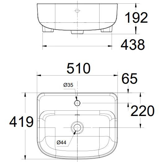 Thông số kỹ thuật lavabo rửa mặt 0533WT American