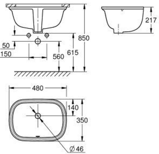 Thông tin chậu rửa mặt Grohe 101025SH00 âm bàn