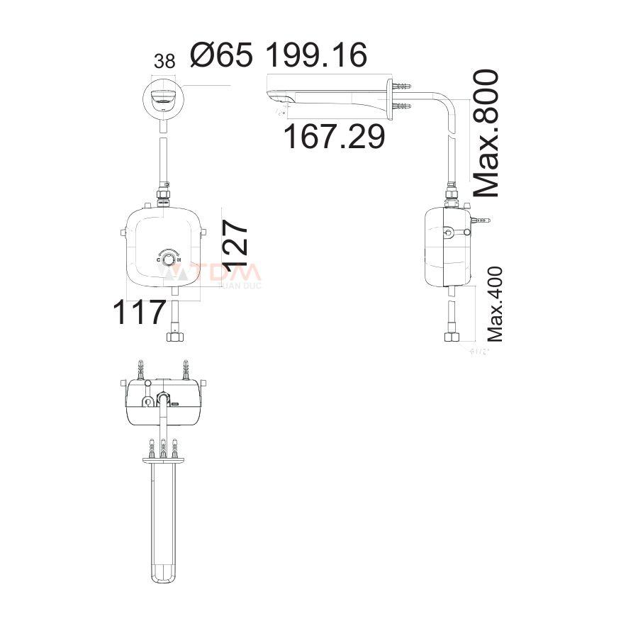 Bản vẽ kỹ thuật vòi 1130410000 AccuStream American size M