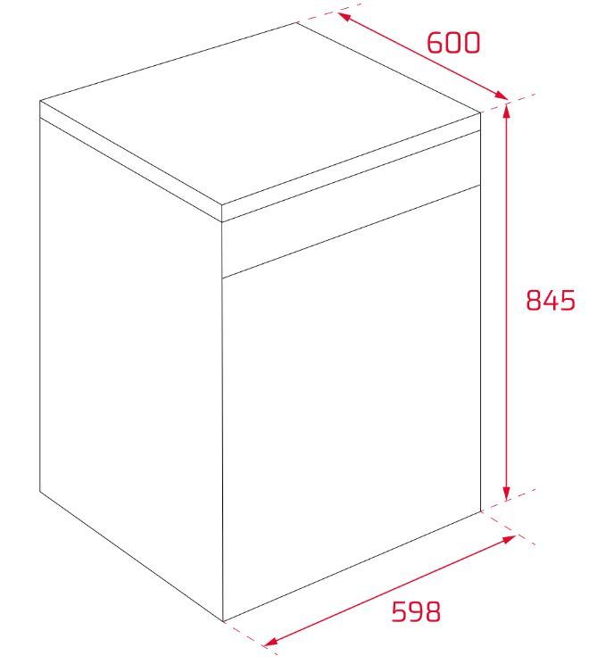 Bnar vẽ kích thước máy rửa chén bát DFS26610 TEKA