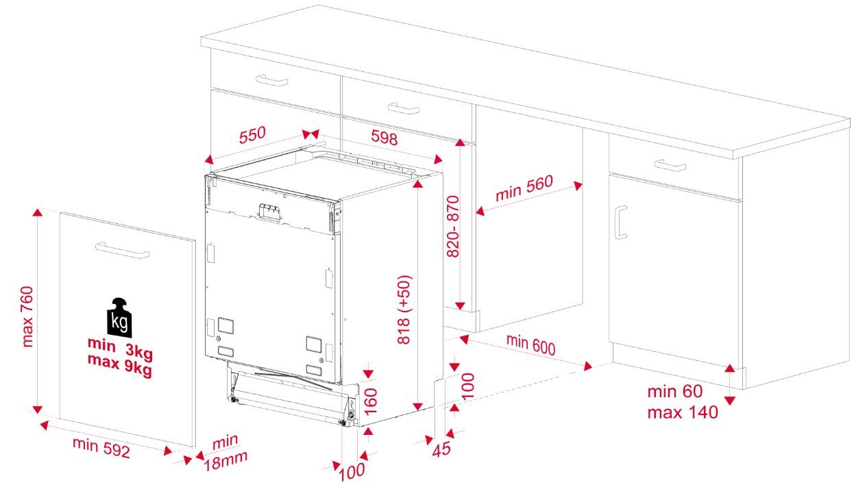 Bản vẽ máy rửa chén Teka  DFI76950 114270030