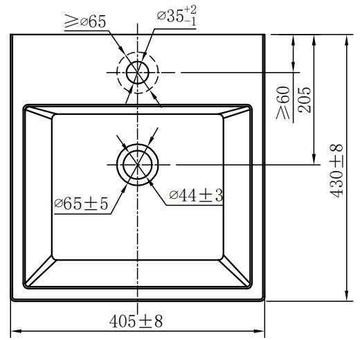 Bản vẽ chậu Jomoo 12807 1 11P I011 treo tường