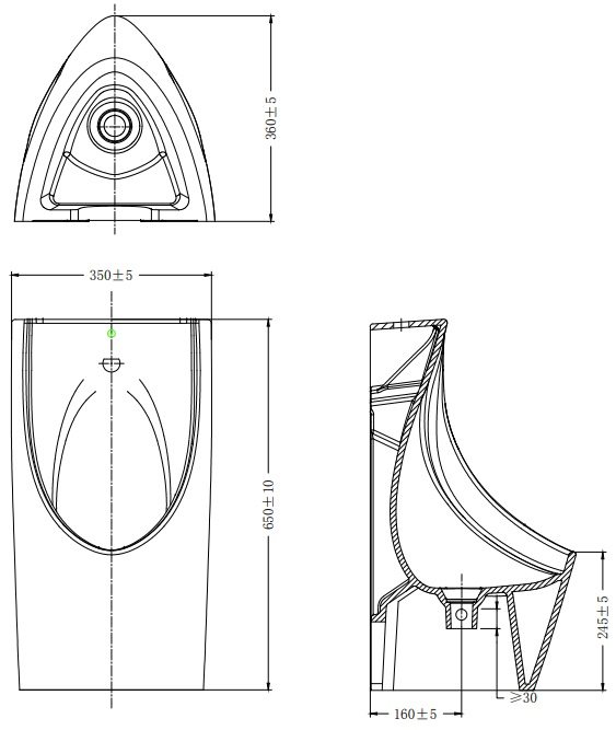 Bản vẽ tiểu nam Jomoo 13055 0Z 51K I011