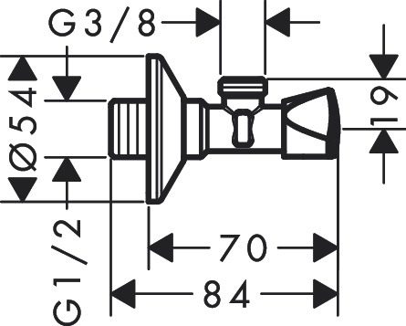 Bản vẽ van khóa vòi lavabo 13902000 Hansgrohe