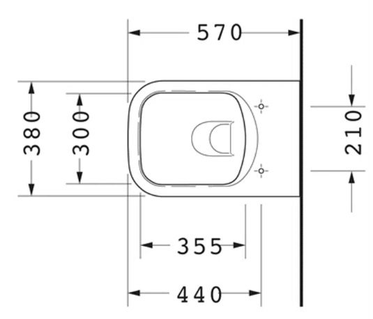 Bản vẽ bàn cầu 2561090000 Duravit P3 Comfort