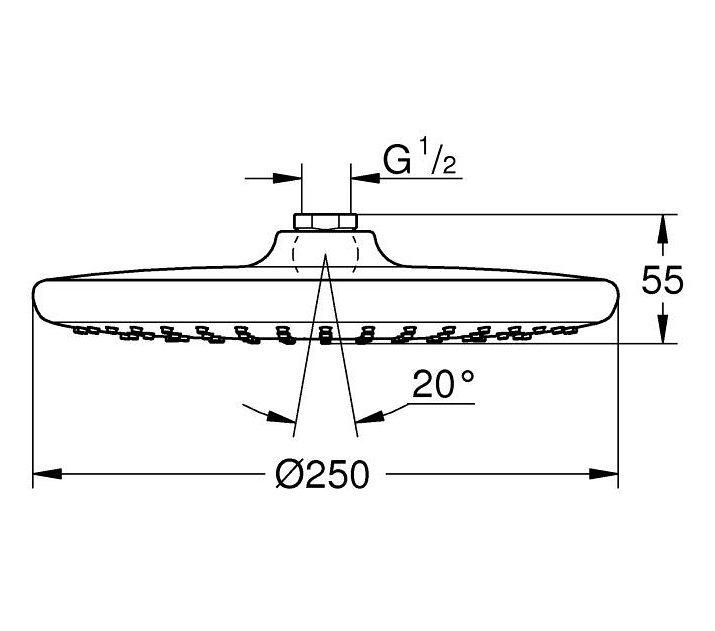 Bản vẽ kỹ thuật bát sen 26662000 Grohe Tempesta 250