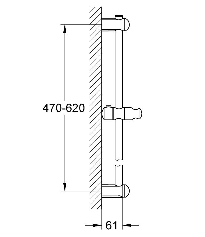 Bản vẽ thanh trượt Euphoria 600 27499000 Grohe