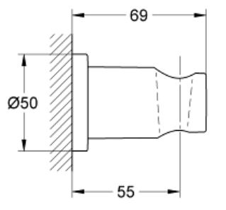 Bản vẽ kích thước gác sen 27074GL0 Grohe