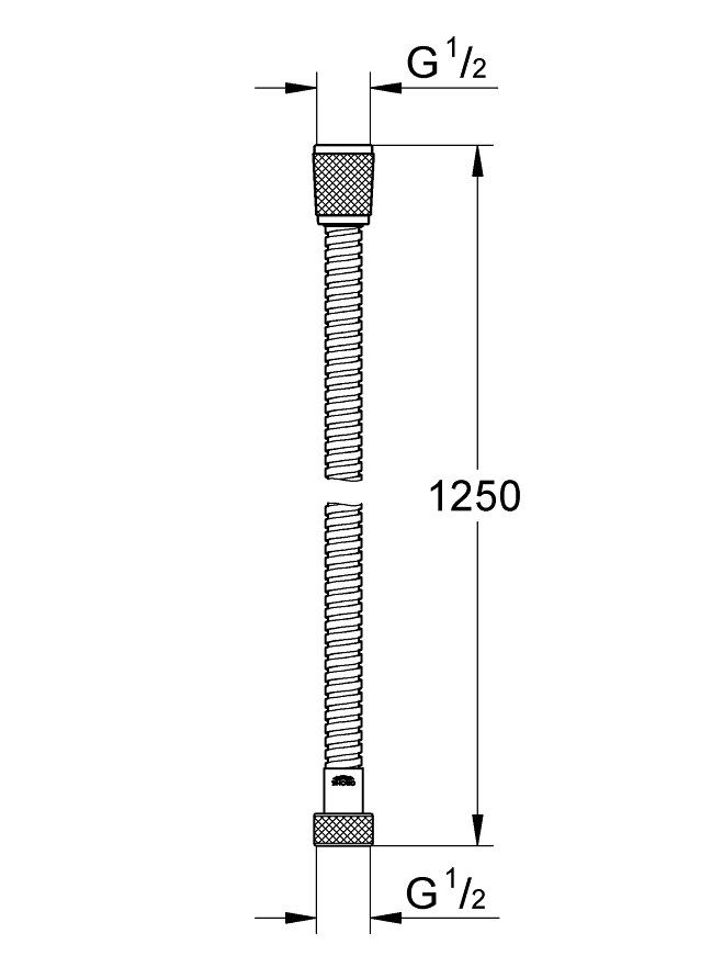 Bản vẽ kỹ thuật dây sen tắm 28142000 Grohe 1250mm