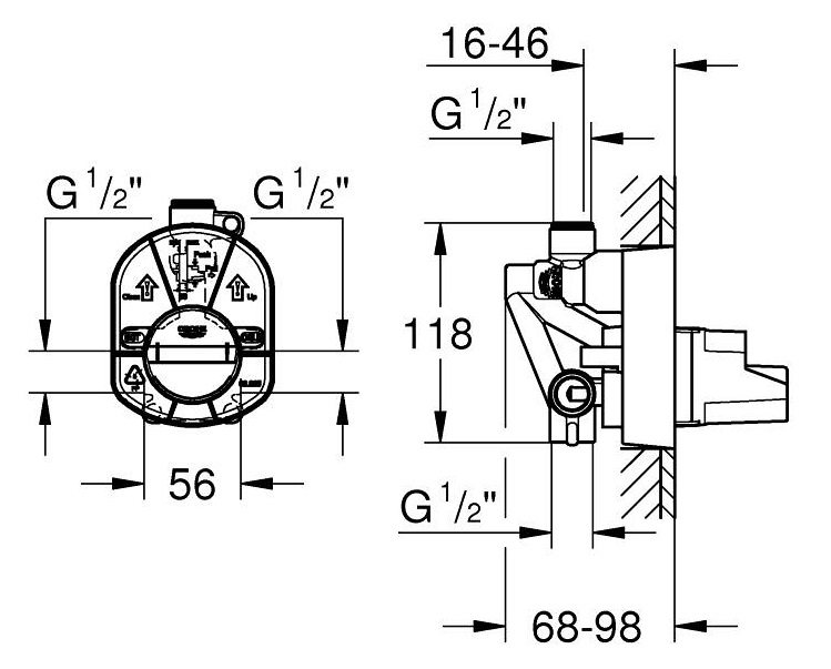 Bản vẽ kỹ thuật bộ trộn sen Grohe 33965000