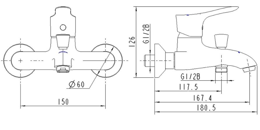 Bản vẽ kích thước củ sen tắm Jomoo 35128-147/1C-1