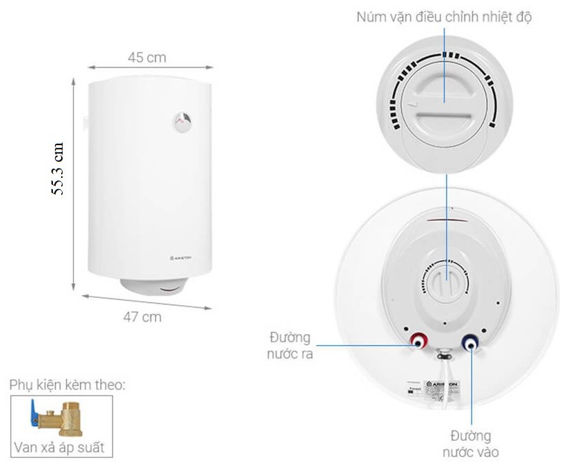 Chi tiết máy nước nóng PRO R 50 V 2.5 FE 50 Lít Ariston