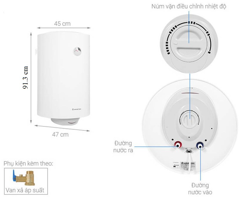 Chi tiết máy nước nóng PRO R 100 V 2.5 FE 100 Lít Ariston