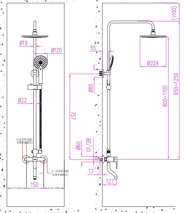 Bản vẽ sen tắm Jomoo 366321461CI011