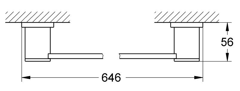 Bản vẽ kỹ thuật thanh treo khăn 40366001 Grohe
