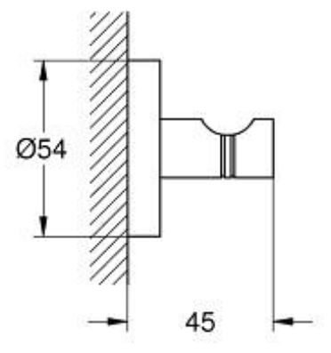 Bản vẽ kích thước móc áo 40364GL1 Grohe
