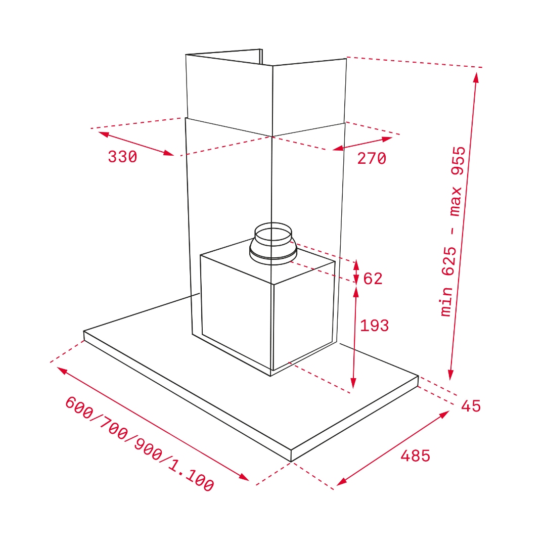 Bản vẽ máy hút mùi Teka MAESTRO DLP 986 T 40483131