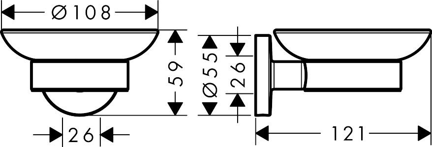 Bản vẽ kệ đựng xà phòng 41715000 Hansgrohe