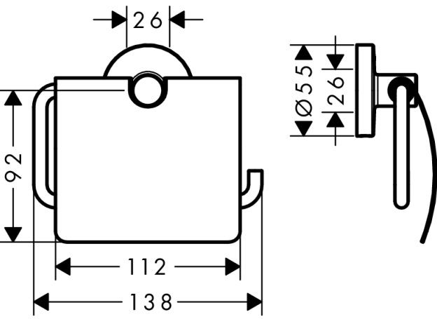 Bản vẽ lô giấy toilet 41723000 Hansgrohe