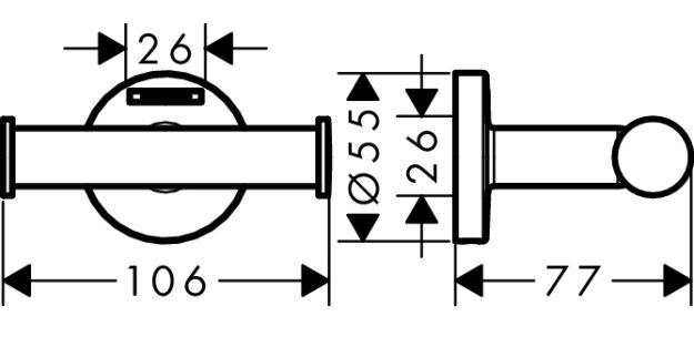 Bản vẽ móc treo đa năng 41725000 Hansgrohe