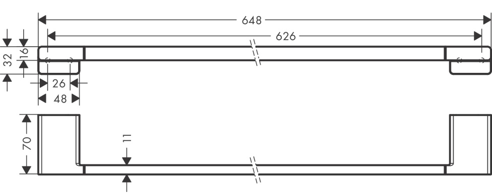 Bản vẽ giá treo khăn 41747007 Hansgrohe