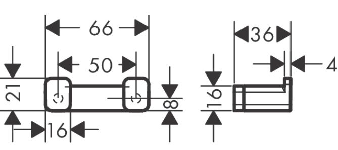 Bản vẽ móc áo 41755007 Hansgrohe