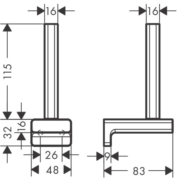 Bản vẽ móc giấy toilet 41756007 Hansgrohe