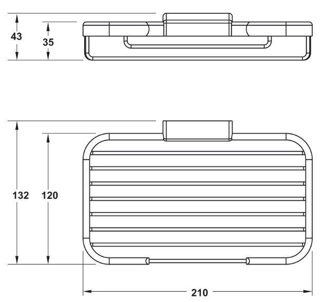 Bản vẽ kệ chữ nhật toilet Hafele 495.80.013