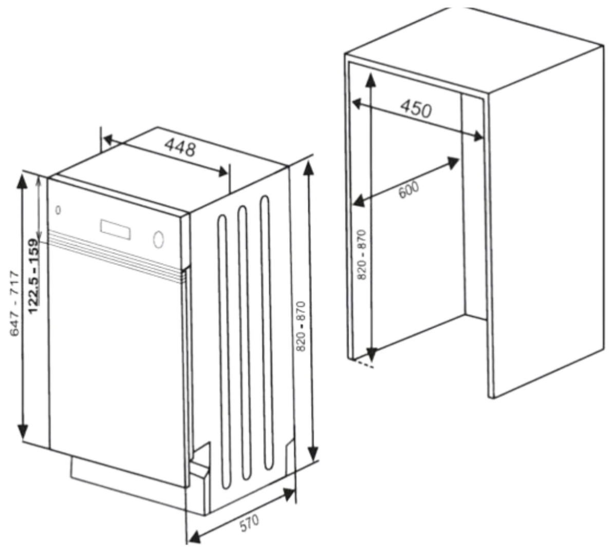 Bản vẽ máy rửa bát Hafele HDW-B4512B