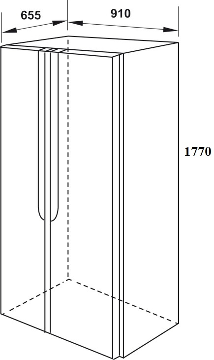 Bản vẽ kích thước tủ lạnh HFSB5321FB 534.14.021 Hafele độc lập