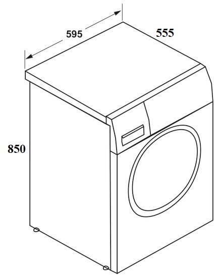Bản vẽ máy giặt kết hợp sấy Hafele độc lập 539.90.600 