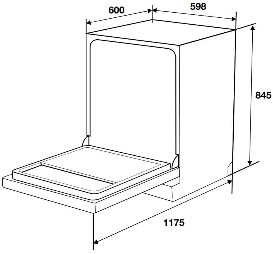 Bản vẽ máy rửa chén HDW-F6052G Hafele
