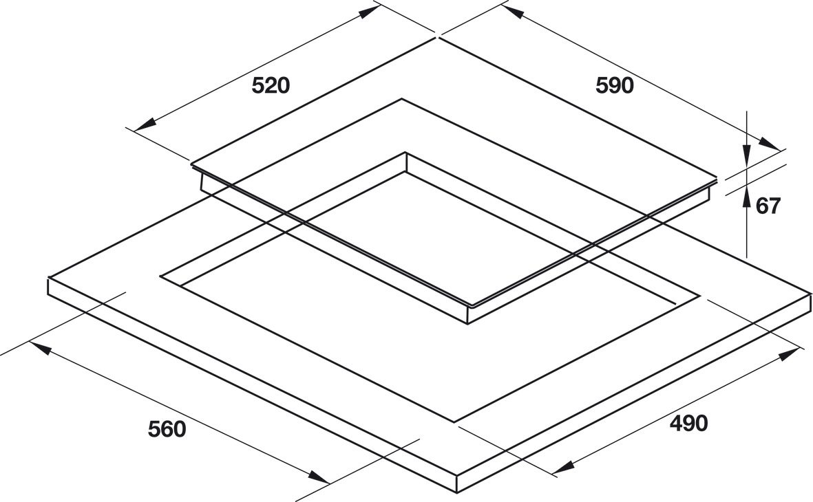Bản vẽ bếp điện từ HCI603B 536.01.601 Hafele
