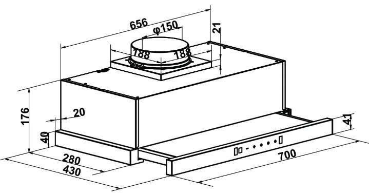 Bản vẽ bếp từ Hafele 536.61.858 2 vùng nấu âm
