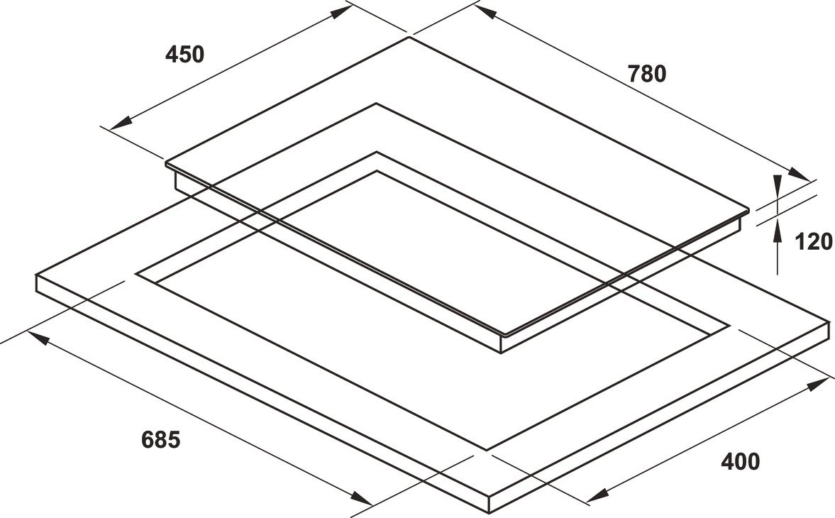 Bản vẽ bếp gas HCG783B 538.66.507 Hafele 3 vùng nấu