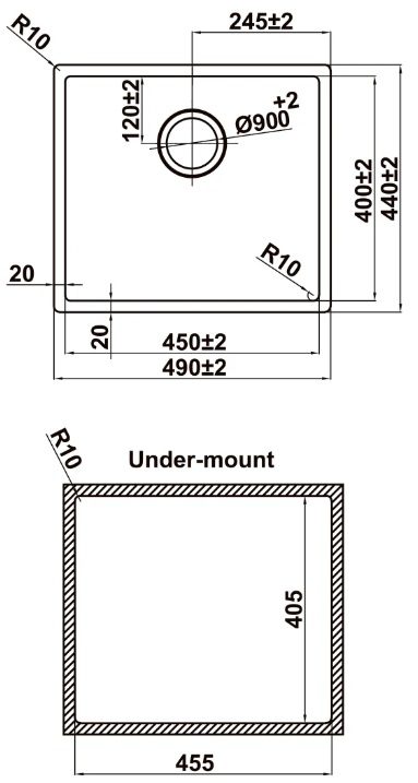 Bản vẽ chậu bếp 567.24.417 Hafele 