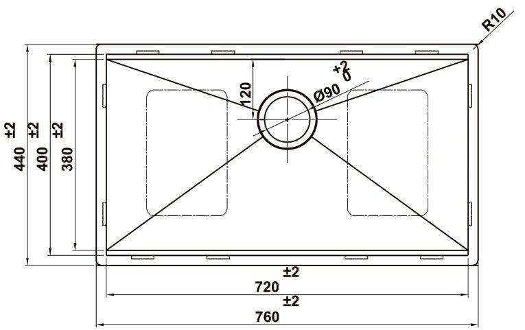 Bản vẽ chậu bếp 567.24.467 Hafele 
