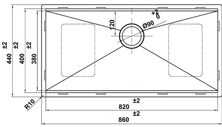 Bản vẽ chậu bếp 567.24.477 Hafele