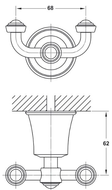 Bản vẽ móc treo áo Hafele 580.57.101