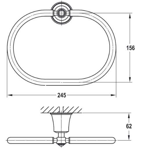 Bản vẽ giá treo khăn Hafele 580.57.112
