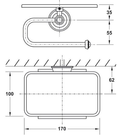 Bản vẽ giá treo giấy Hafele 580.57.140