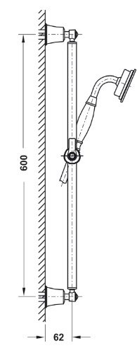 Bản vẽ thanh trượt tay sen Hafele 589.35.067 màu vàng